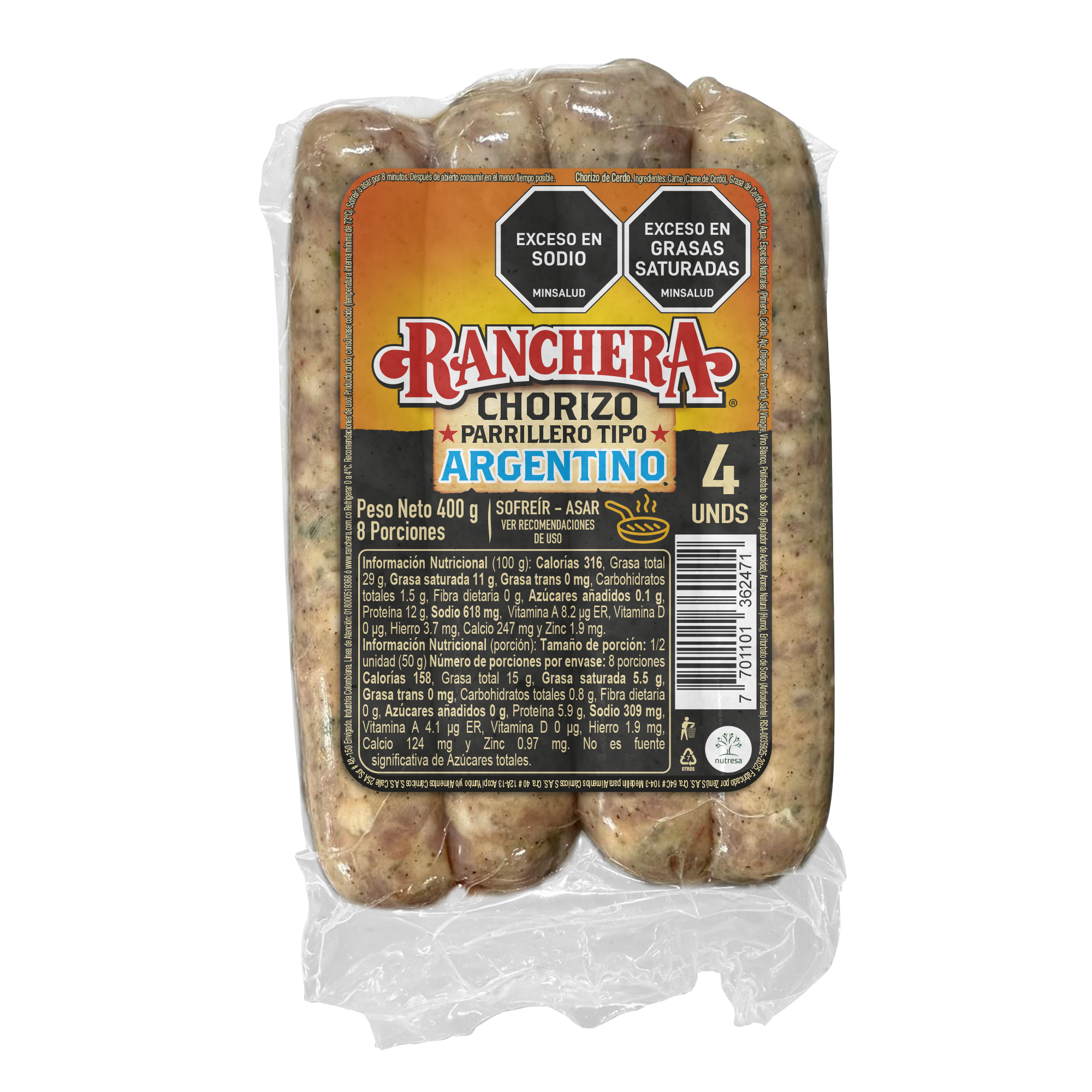 Chorizo Argentino Ranchera 400g